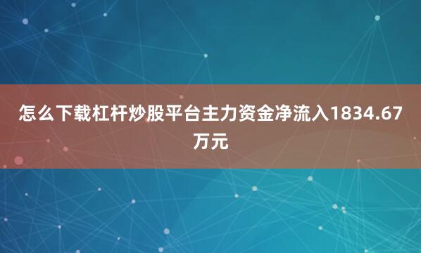 怎么下载杠杆炒股平台主力资金净流入1834.67万元