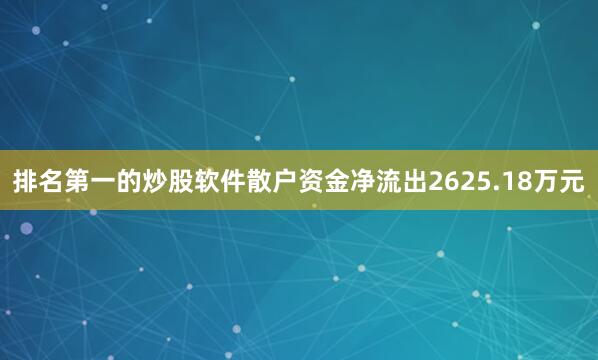 排名第一的炒股软件散户资金净流出2625.18万元