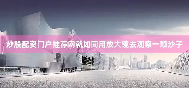 炒股配资门户推荐网就如同用放大镜去观察一颗沙子